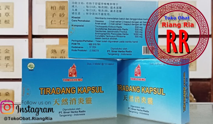 Tian Ran Xiao Yan Ling (Tiradang Kapsul) Obat Radang Tenggorokan