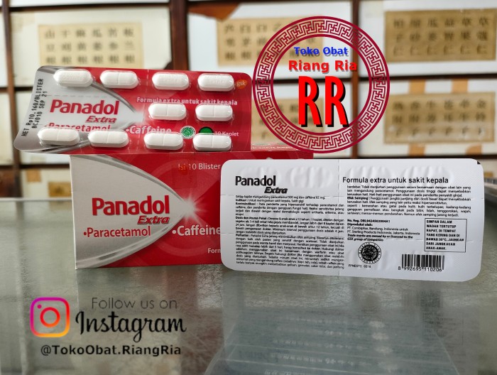 PANADOL EXTRA PARACETAMOL CAFFEINE 10 KAPLET sakit kepala sakit gigi