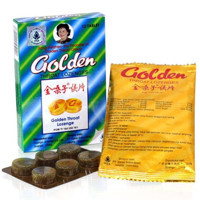 Golden Throat Lozenge - Obat permen pereda sakit tenggorokan