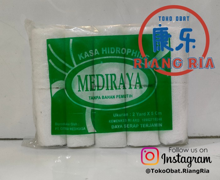 Kasa Hidrophile Mediraya 2 Yard x 5cm - isi 10