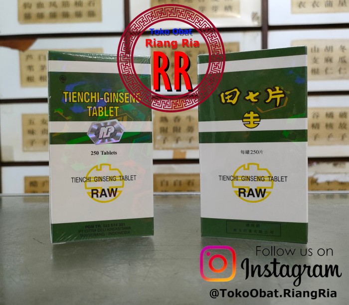 RAW Tienchi tablet - obat kolesterol dan pelancar darah - 250s